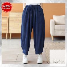 Summer casual loose harem elastic waist women's jeans, women's solid color comfortable drawstring denim harem pants.
#CasualPants #LeggingPants #WomensPanst #SolidColorPants #Jeans #BaggyPants #CroppedPants #ElasticWaistPants #CottonPants #HaremPants Elegant Coats, Tencel Fabric, Solid Color Pants, Chic Sweaters, Womens Pants, Elastic Waist Pants, Cotton Pants, Casual Jacket, Cropped Pants