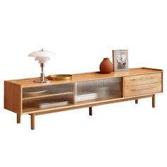 Oak solid wood TV stand sliding door= Small Apartment Tv Stand, Apartment Tv Stand, Sliding Door Tv, Sliding Door Tv Stand, Small Apartment Furniture, Cabinet With Glass Doors, Wood Tv Cabinet, Wood Tv Stand, Solid Wood Tv Stand