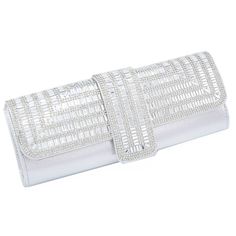 Rectangular Stone Covered Evening Clutch Bag Size 10" X 4" Weight 8.5 Oz Luxury Rectangular Clutch With Pearl Embellishments, Rectangular Clutch With Silver-tone Hardware For Daily Use, Evening Clutch With Silver-tone Hardware, Rectangular Evening Clutch With Silver-tone Hardware, Silver Evening Clutch With Silver-tone Hardware, Luxury Evening Clutch With Silver-tone Hardware, Evening Clutch, Evening Clutch Bag, Wristlets