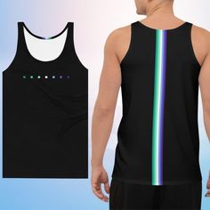 MLM Flag Back Stripe Tank Top - On Trend Shirts Gay Male Fashion, Mlm Flag, Gay Outfits, Pride Tank Tops, Pride Wear, Ben Shapiro, Pride Outfit, Beach Vacations, Pride Flag