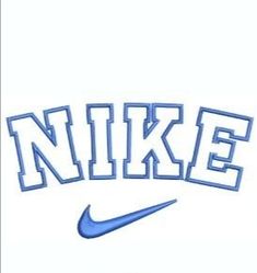 the nike logo is shown in blue and white