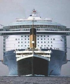 a large cruise ship in the middle of the ocean