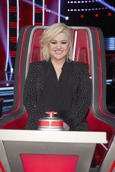 the voice contestant is sitting in her chair