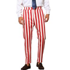 The striped design of the dress pants is stylish, simple, and not monotonous. Easily match your T-shirt, polo, shirt, belt, and a pair of shoes to create a casual or business style. Whether you're going to work, casual every day, or attending a special event, these pants are the choice for a stylish look. Fitted Cotton Pants With Vertical Stripes, Striped Trousers, Stripes Dress, Business Pants, Pinstripe Pants, Business Style, Mens Dress Pants, Mens Big And Tall, Bottom Clothes