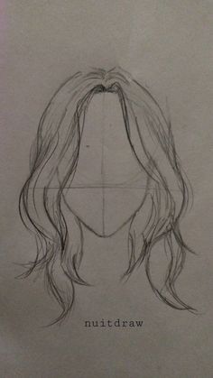 a drawing of a woman's head with long hair