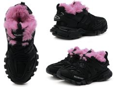 Balenciaga Track Sneaker Faux Fur-lined Shoes Trainers Shoes Mesh Rubber New  Size Womens EU/FR/BALENCIAGA 37 - UK4 - US7 - Brand style ID 668555/W3CQ6 - Originally packed   Make sure you get the best deal by comparing prices at  browse my shop  or Subscribe to newsletter Shop. You can shop all your favorites  brands in one place. Save us as favorite. This baby-pink iteration of Balenciaga's 'Track' sneakers will go with practically anything, from sweater dresses to sharp tailoring. Set on signature chunky soles, they're made from rubber and mesh and detailed with the label's logo printed and debossed at the toe. The padded collars and faux fur lining ensure a comfortable fit.Pink fur framing the cutout of the black Track sneakers from the spring-summer collection played not only a decorat Black And Pink Balenciaga Shoes, Grey Balenciaga Track Sneakers, Balenciaga Track Sneaker, Balenciaga Track Trainers, Track Sneakers, Balenciaga Track Sneakers, Lined Shoes, Trainers Shoes, Kawaii Shoes