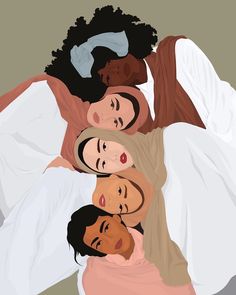 a group of people laying on top of each other in the bed with their arms around one another