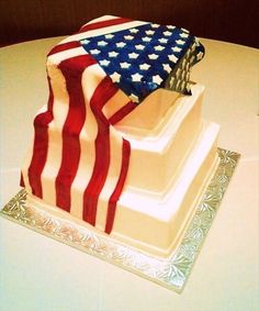 a cake with an american flag design on it