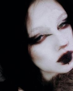 #goth #gothic #tradgoth #redlipstick #red #black White Foundation Makeup Looks Goth, Mopey Goth Makeup, Dark Goth Makeup, No Eyebrow Makeup, Romantic Gothic Makeup, Need Affection, Knife Makeup, Geisha Makeup, Dark Makeup Looks