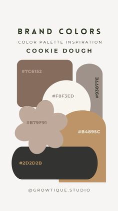 a poster with the words, brand colors and cookie dough