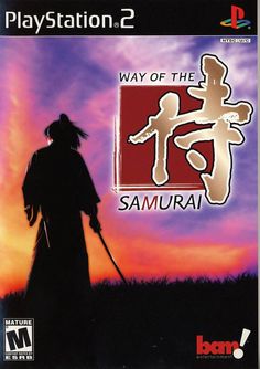 the cover art for the game way of the samurai, featuring an image of a man with