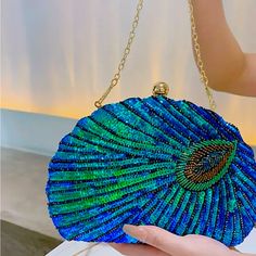 Peacock Clutch, Sequin Jewelry, Sequin Clutch, Jeans Overall, Beg Tangan, Wedding Clutch, Party Purse, Black Party Dresses, Vintage Clutch