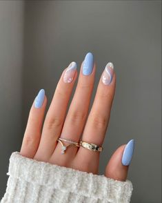 💅✨✨ Cute Spring Nails, Almond Acrylic Nails, Nails Desing, Nail Designs Spring, Nail Arts, Acrylic Nail Designs, Blue Nails, Trendy Nails