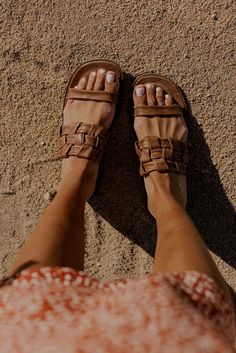 Free People summer sandals - Neutral flats for summer | ROOLEE Winding River, Leather Colors, Skirt Jumpsuit, Resort Collection, Plus Size Shopping, Swimsuit Cover, Going To The Gym, Baby Month By Month