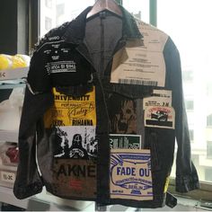 Shipping: Worldwide Express Shipping AvailableDelivery time: 7-15Days Fast ShippingReturns: Fast refund, 100% Money Back Guarantee. Punk Denim Jacket, Newspaper Pattern, Trend Coat, Patchwork Denim Jacket, Random Clothes, Merch Ideas, Vintage Newspaper, Coat Trends, Metal Head