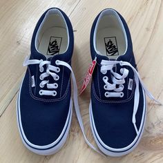 Vans Nwt Era Navy Men’s Size 9, Women’s Size 10.5 Navy Blue Shoes, Navy Sneakers, Vans Blue, Shoes Vans, Navy Man, S 10, Womens Vans, Blue Shoes, Vans Shoes