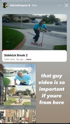 an image of a person riding skis on their cell phone with the caption that says, that guy video is so important if you're from here