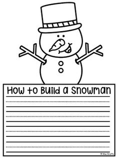 a snowman writing paper with the words how to build a snowman