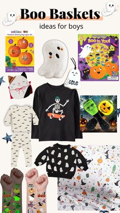 halloween gifts for boys with the title boo baskets ideas for boys on top and below