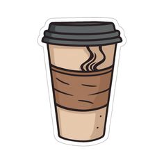 a coffee cup sticker on a white background