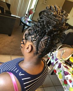 Weave Mohawk Hairstyles Black Women, Mohawk Braid Half Up Half Down, Braids And Mohawk Black Women, Curly Mohawk Quick Weave Hairstyles, Mohawk With Braids On The Side, Boho Bun, Natural Hair Box Braids, Natural Hair Woman, Hairstyle Names