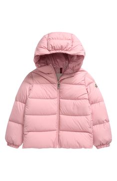 Hooded Puffer Jacket, Down Puffer Jacket, Moncler Jacket, Designer Kids Clothes, Iconic Logo, Rose Pink, Christmas List, Puffer Jacket, Outerwear Jackets