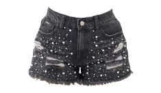 Get ready to shine with these festival-ready denim shorts, adorned with playful pearl and rhinestone embellishments for a touch of fun and flair to your style. Additional Information Style: Casual Features: Embellished, Mid Rise Occasion: Casual, Concert/Festival Length: Regular Pattern: Pearl, Rhinestone, Washed Material & Care Sheer: No Stretch: Non-Stretch Composition: 100% Cotton Care: Hand wash cold or dry clean. Sizes may vary slightly; refer to our size chart for accurate measurements. Pl Outfit Wishlist, Pearl Party, Concert Festival, Heeled Mules Sandals, Embellished Denim, Flannel Jacket, Embellished Jeans, Rhinestone Embellishments, Curvy Dress