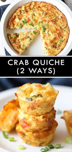 crab quiche 2 ways with text overlay