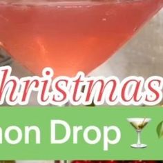 the christmas lemon drop cocktail is ready to be served