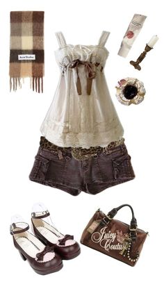 Cute Asian Style Outfits, Teddy Bear Inspired Outfit, Id Picture Outfit, Honey Inspired Outfits, Mushroom Inspired Outfits, Igari Clothes, 2020 Outfits Trends, Neopolitan Outfits, Mosscore Outfit