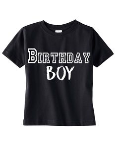 "\"Birthday Boy\" Shirt Let him shine on his birthday with this Birthday Boy Shirt. This shirt is available in Black or White. The text would be black on a white shirt. This shirt is created with white premium heat press vinyl ensuring longevity. This listing is for a Gildan Brand unisex youth t-shirt. Want it customized? Inbox me today to discuss how I can make your shirt amazing. Yeshorra Designz \"Always Made Pretty\" **100% Cotton** Size Chart: 3T 4T 5T XS (Size 6-8) S (Size 8-10) M (10-12 ) Black Letter Print Shirt For Birthday, Black Tops With Graphic Print For Birthday Gift, Black T-shirt With Name Print For Birthday, Black T-shirt With Name Print For Birthday Gift, Black Letter Print T-shirt For Birthday Gift, Black Letter Print T-shirt For Birthday, Birthday Black T-shirt With Number Print, Black Top With Text Print For Birthday, Black Tops With Text Print For Birthday