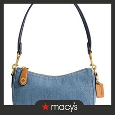 in stock Daily Denim Shoulder Bag With Branded Hardware, Daily Use Denim Shoulder Bag With Branded Hardware, Everyday Denim Blue Bags With Branded Hardware, Classic Denim Bag For Everyday Use, Denim Blue Bags With Branded Hardware, Everyday Denim Shoulder Bag With Branded Hardware, Coach Swinger, Denim Shoulder Bag, Denim Shoulder Bags