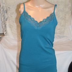 Here Is A Blue Tank Top From Express In Women's Size Medium. It Is New With Tags Still On And In Perfect Condition. Blue Stretch Camisole, Blue Stretch Cotton Camisole, Stretch Cotton Blue Camisole, Hannah Marin, 2000s Clothes, Shorts Outfits Women, Shorts Outfits, Black Camis, Lace Camisole