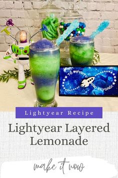 the lightyear layered lemonade recipe is ready to be eaten