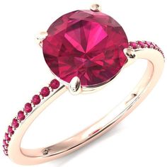 Flora Round Ruby 1/2 Eternity Accent Ruby Ring-Custom-Made Jewelry-Fire & Brilliance ® 14k Rose Gold Ruby Ring, Ruby Ring In 14k Rose Gold With Round Shape, Red Ruby Ring In 14k Rose Gold, Pink Gold Round Jewelry With Prong Setting, Pink Gold 14k Ruby Ring, Pink Gold Round Ruby Ring With Prong Setting, Pink Gold Ruby Ring With Prong Setting, Rose Gold Ruby Ring With Ethical Diamonds, 14k Rose Gold Ruby Ring With Halo Setting