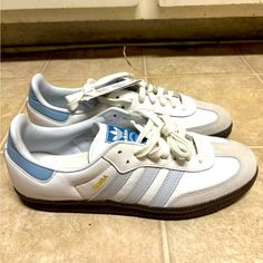 Brandnew With Tag Adidas Samba Size 9.5 Unisex Adidas Samba Colorful, Samba Colors, Blue Adidas Samba, Adidas Samba Blue, Sambas Shoes, Blue Sambas, Blue Samba, Samba Og Shoes, Samba Adidas