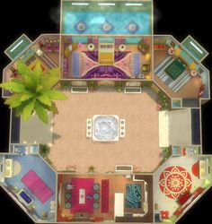 an aerial view of a living room and bedroom in a house on the computer screen