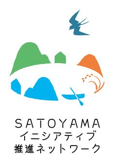 the logo for satoyama with an image of a bird flying in the sky