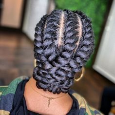 I’m guessing y’all loving these C H U N K Y Flat🧬Twist! I would too if I could wear it for about 2-3 weeks and then take it down to rock… | Instagram Black Updo Braid Hairstyles, Protective Styles For Natural Hair Braids Cornrow, Flat Twist Hairstyles, Natural Hair Twists, Twist Styles