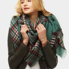 Color : Green Size : 53" X 55" Material : 100 % Acrylic Belly Dance Scarf, Square Blanket Scarf, Winter Blanket, Plaid Blanket Scarf, Winter Blankets, Head Wrap Scarf, Square Silk Scarf, Plaid Blanket, Square Blanket