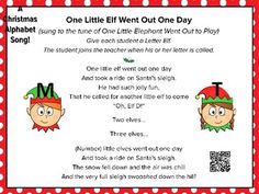 an elf's christmas song for children to play on the letter m and then read it