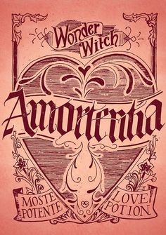 a poster with the words wonder witch and an arrow in it's center, on top of a pink background