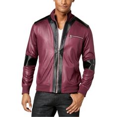 Delve Deep Into The World Of Fashion With The I-N-C Mens Faux Leather Trim Jacket. A Luxurious Addition To The International Concepts Range, This Jacket Promises An Experience That's As Opulent As Its Appearance. With A 2-Tone Pattern Gracing Its Silhouette, This Medium-Weight Sensation Boasts 100% Polyester, Promising An Embrace As Cozy As It Is Stylish. The Faux Leather Inserts Seamlessly Blend Edginess With Sophistication, Crafting An Aura That's Undeniably Magnetic.Born From The Meticulous C Mens Outerwear Jacket, Stand Collar Jackets, Textured Jacket, Slim Fit Jackets, Trim Jacket, Warm Jacket, Mens Fleece, Line Jackets, Leather Jacket Men