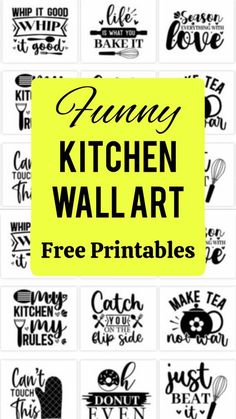 the kitchen wall art printables are available for purchase