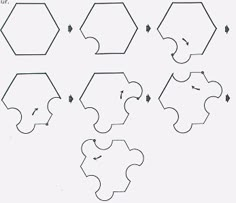 the instructions for how to make an origami puzzle with four hexagonals