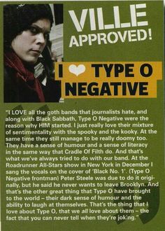 an advertisement for the type o negative