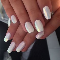 Pearl white nails Matte Nails Design, Short Hairstyle, Fabulous Nails, Fancy Nails, Creative Nails, Matte Nails, Gorgeous Nails, Love Nails, Wedding Nails