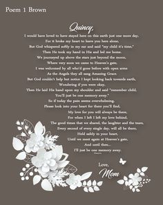 a poem written in white on a dark background with flowers and leaves around the edges