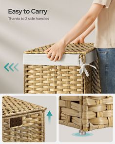 the instructions for how to fold a wicker basket