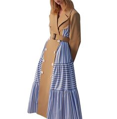 Look timelessly elegant in this stylish women's double breasted striped khaki long sleeve maxi dress. crafted from soft cotton fabric, this dress offers both comfort and style. available in a steampunk inspired alternative style. shop now! Beige Long Sleeve Maxi Dress For Spring, Striped Long Sleeve Maxi Dress For Summer, Long Sleeve Striped Maxi Dress For Summer, Chic Striped Cotton Maxi Dress, Striped Long Sleeve Midi Dress For Spring, Spring Striped Long Sleeve Midi Dress, Striped Long Sleeve Spring Midi Dress, Spring Striped Long Sleeve Maxi Dress, Long Sleeve Striped Midi Dress For Spring